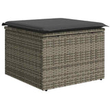 vidaXL Tuinbank Set met kussen 7 pcs Zwart poly rattan