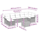 vidaXL Tuinbank Set met kussen 8 pcs Zwart poly rattan