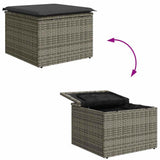 vidaXL Tuinbank Set met kussen 9 pcs Zwart poly rattan