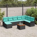 vidaXL Tuinbank Set met kussen 9 pcs Grijs poly rattan