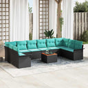 vidaXL Tuinbank Set met kussen 11 pcs Grijs poly rattan