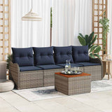 vidaXL Tuinbank Set 5 st Grijs poly rattan