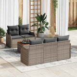 vidaXL Tuinbank Set met kussen 6 pcs Zwart poly rattan