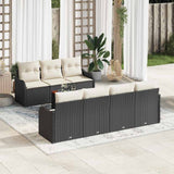 vidaXL Tuinbank Set met kussen 8 pcs Zwart poly rattan