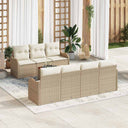 vidaXL Tuinbank Set met kussen 8 pcs Zwart poly rattan