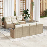 vidaXL Tuinbank Set met kussen 8 pcs Zwart poly rattan