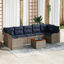 vidaXL Tuinbank Set 8 st Grijs poly rattan