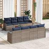 vidaXL Garden Sofa Set 9 pcs Grey poly rattan