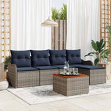 vidaXL Tuinbank Set 6 st Grijs poly rattan