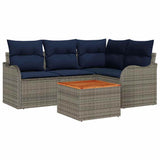 vidaXL Garden Lounge Set 5 pcs Grey poly rattan