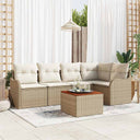 vidaXL Tuinbank Set met kussen 6 pcs Zwart poly rattan