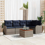 vidaXL Tuinbank Set 6 st Grijs poly rattan