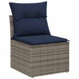 vidaXL Garden Lounge Set 7 pcs Grey poly rattan