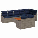 vidaXL Garden Lounge Set 9 pcs Grey poly rattan