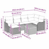 vidaXL Garden Dining Set with Cushions 7 pcs Black Poly Rattan