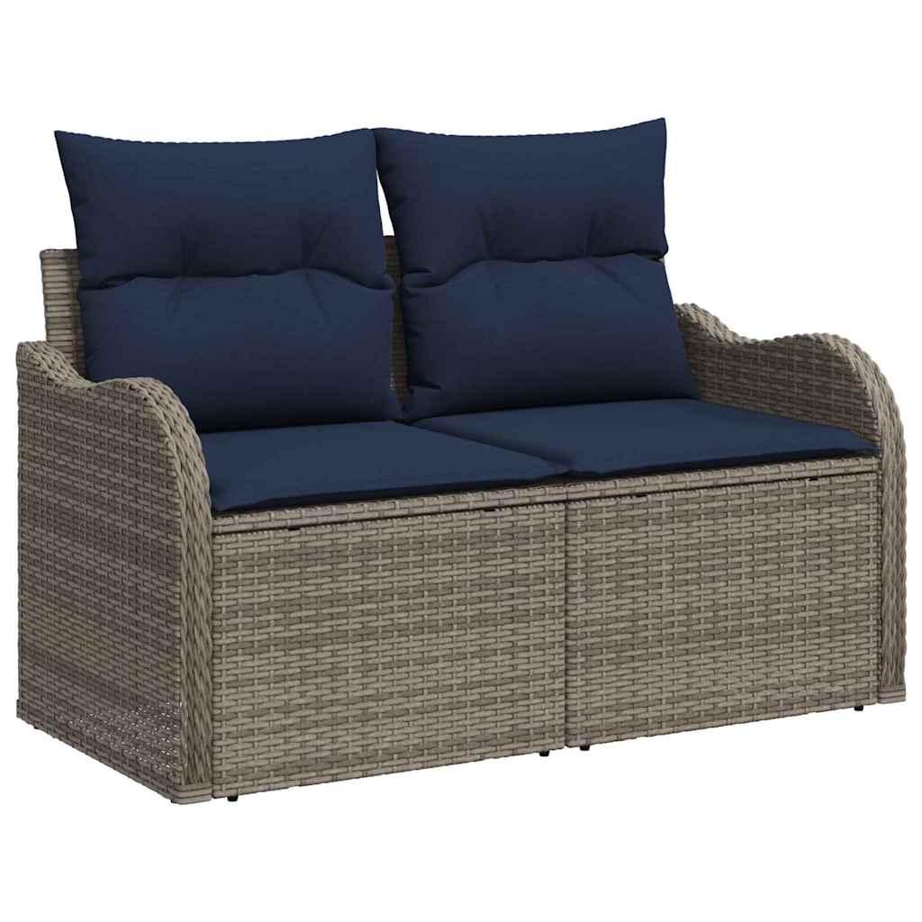 vidaXL Tuinbank Set 8 st Grijs poly rattan