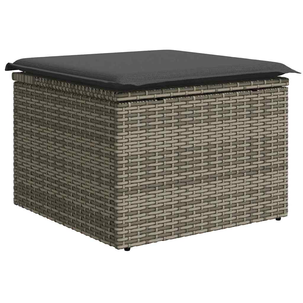 vidaXL Tuinbank Set met kussen 9 pcs Zwart poly rattan