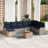 vidaXL Tuinbank Set 9 st Grijs poly rattan