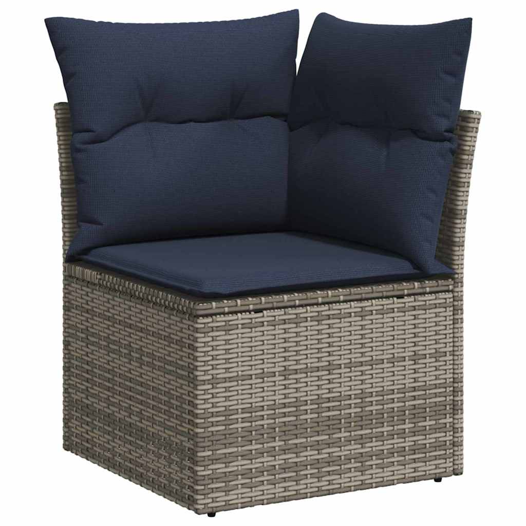 vidaXL Tuinbank Set 9 st Grijs poly rattan