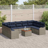 vidaXL Tuinbank Set 10 st Grijs poly rattan