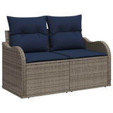 vidaXL Tuinbank Set 11 st Grijs poly rattan