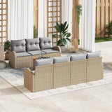 vidaXL Tuinbank Set met kussen 8 pcs Zwart poly rattan