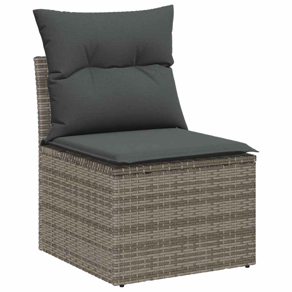 vidaXL Tuinbank Set met kussen 8 pcs Zwart poly rattan