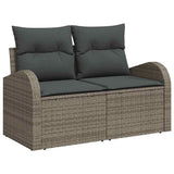 vidaXL Tuinbank Set met kussen 8 pcs Zwart poly rattan