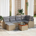 vidaXL Garden Sofa Set with cushions 7 pcs Black poly rattan