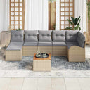 vidaXL Tuinbank Set met kussen 8 pcs Zwart poly rattan