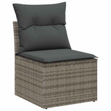 vidaXL Tuinbank Set met kussen 9 pcs Zwart poly rattan
