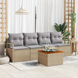 vidaXL Tuinbank Set met kussen 5 pcs Zwart poly rattan
