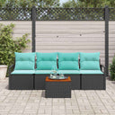 vidaXL Salon de jardin avec coussins 5 pcs Résine tressée Gris