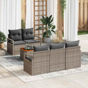 vidaXL Tuinbank Set met kussen 6 pcs Zwart poly rattan