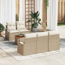 vidaXL Tuinbank Set met kussen 6 pcs Zwart poly rattan