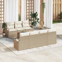 vidaXL Tuinbank Set met kussen 8 pcs Zwart poly rattan