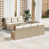 vidaXL Tuinbank Set met kussen 8 pcs Zwart poly rattan