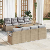 vidaXL Tuinbank Set met kussen 9 pcs Zwart poly rattan
