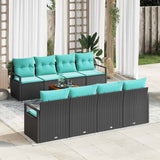 vidaXL Ensemble de bancs de jardin avec coussins 9 pcs Résine tressée gris