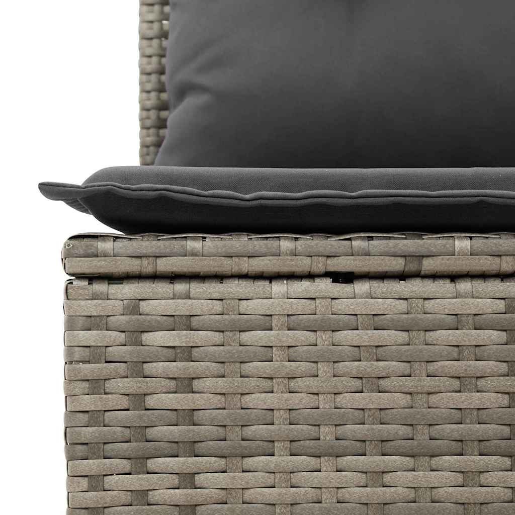 vidaXL Tuinbank Set met kussen 6 pcs Zwart poly rattan