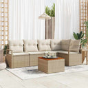 vidaXL Tuinbank Set met kussen 6 pcs Zwart poly rattan