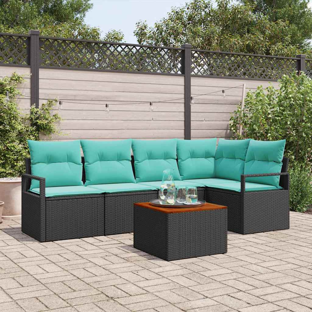 vidaXL Ensemble de banquettes de jardin avec coussin 6 pcs Résine tressée Gris