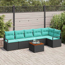 vidaXL Tuinbank Set met kussen 7 pcs Grijs poly rattan