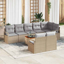vidaXL Tuinbank Set met kussen 9 pcs Zwart poly rattan