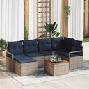 vidaXL Garden Sofa Set with cushions 7 pcs Grey poly rattan