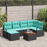 vidaXL Garden Sofa Set with cushions 7 pcs Grey poly rattan