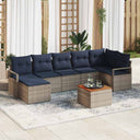 vidaXL Salon de jardin avec coussins 8 pcs Résine tressée Gris