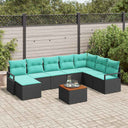 vidaXL Garden Sofa Set with cushions 9 pcs Grey poly rattan