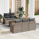 vidaXL Tuinbank Set met kussen 6 pcs Zwart poly rattan