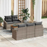 vidaXL Tuinbank Set met kussen 6 pcs Zwart poly rattan